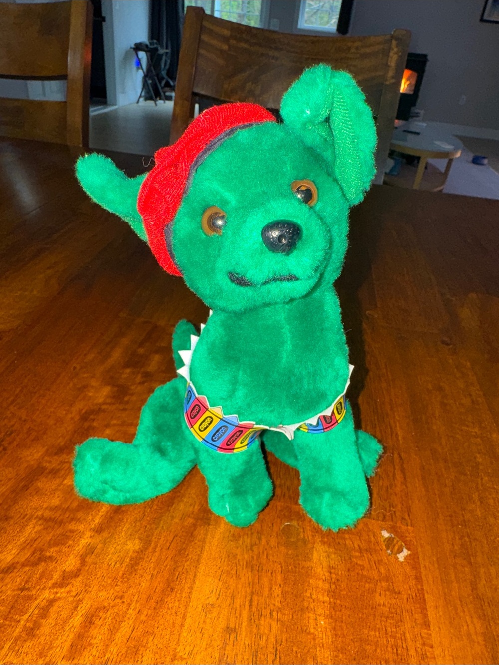 Nanco 2000 Chihuahua Green Dog Plush Red Beret, Crayon Vest